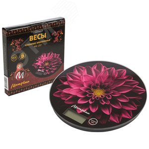 Весы кухонные электронные МА-197 до 7 кг, пурпурный ''Цветок''
