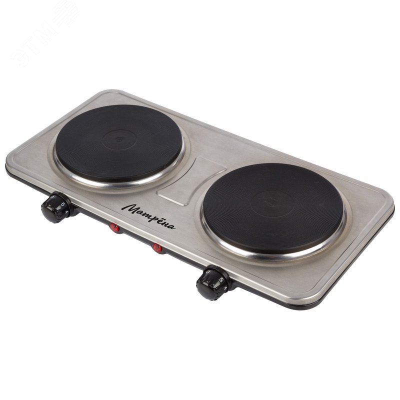 Электроплитка двухконфорочная МА-063, нагревательная плита, цвет сталь