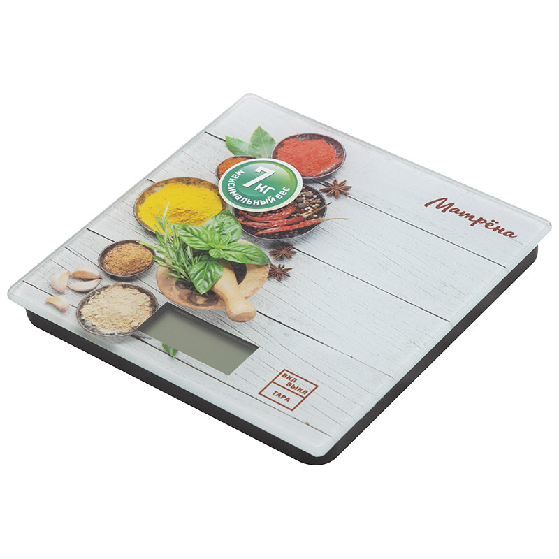 Весы кухонные электронные MA-033 до 7 кг, рисунок ''Специи''