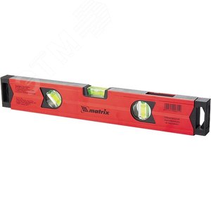 Уровень алюминиевый магнитный, 1000 мм, фрезерованный, 3 глазка (1 зеркальный) усиленный Matrix