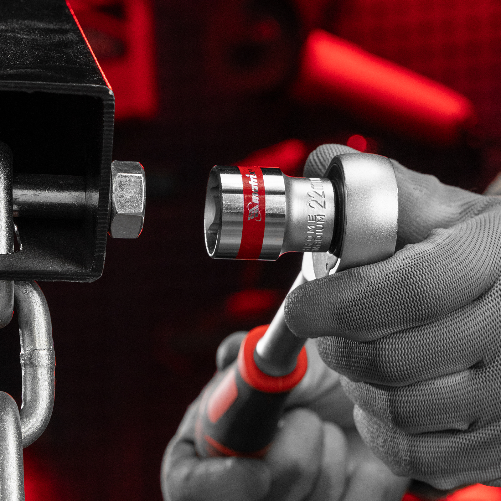 Головка торцевая, 22 мм, шестигранная, CrV, под квадрат 1/2, хромированная Matrix