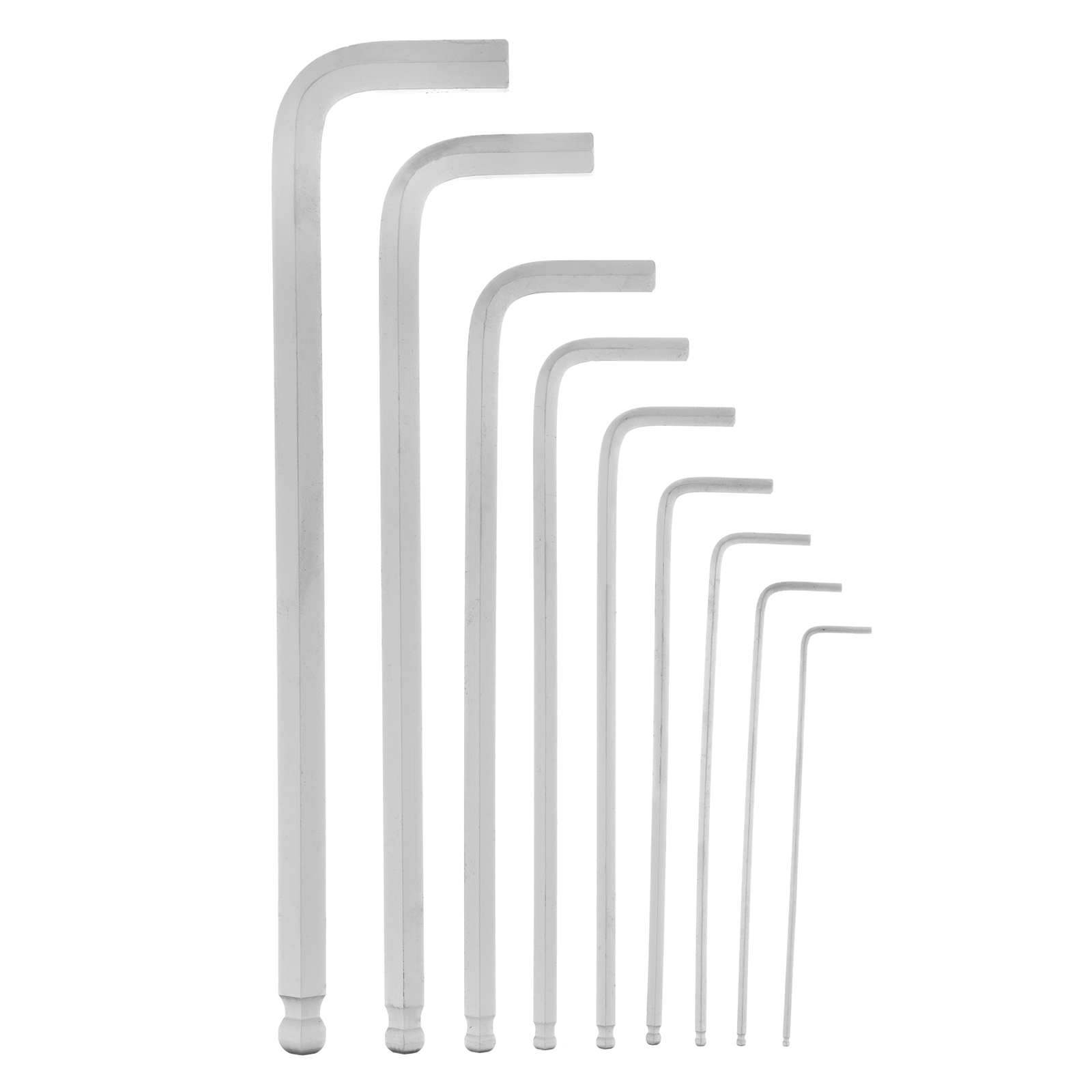 Набор ключей имбусовых HEX, 2-12 мм, CrV, 9 шт, экстра-длинные, c шаром, сатин Matrix