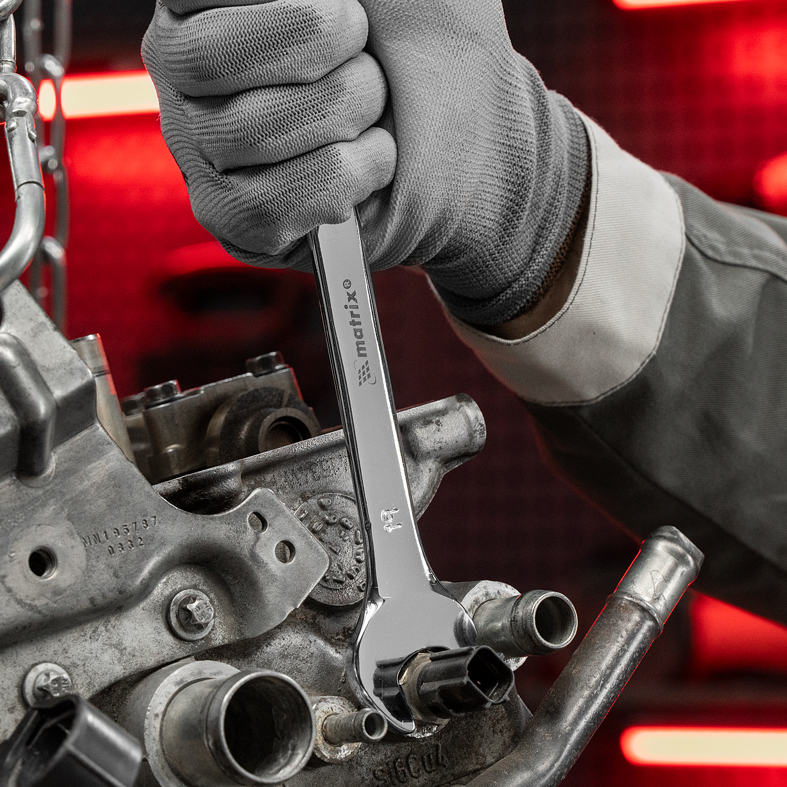 Набор ключей рожковых 12 шт, (6-32мм) CrV, EllipticaL зеркальное хромирование Matrix