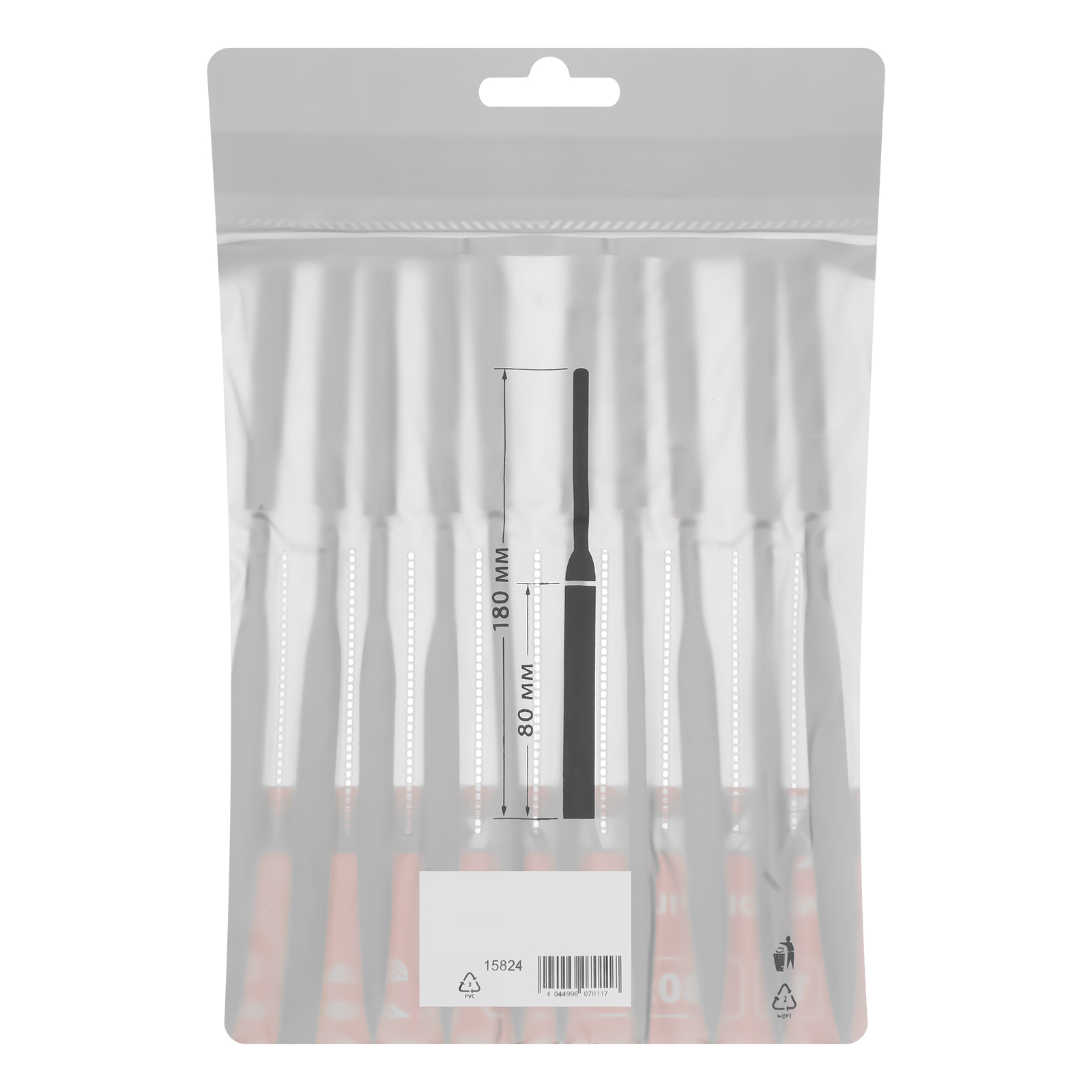 Набор надфилей, 180 х 5 мм, 10 шт, пластиковые рукоятки Matrix