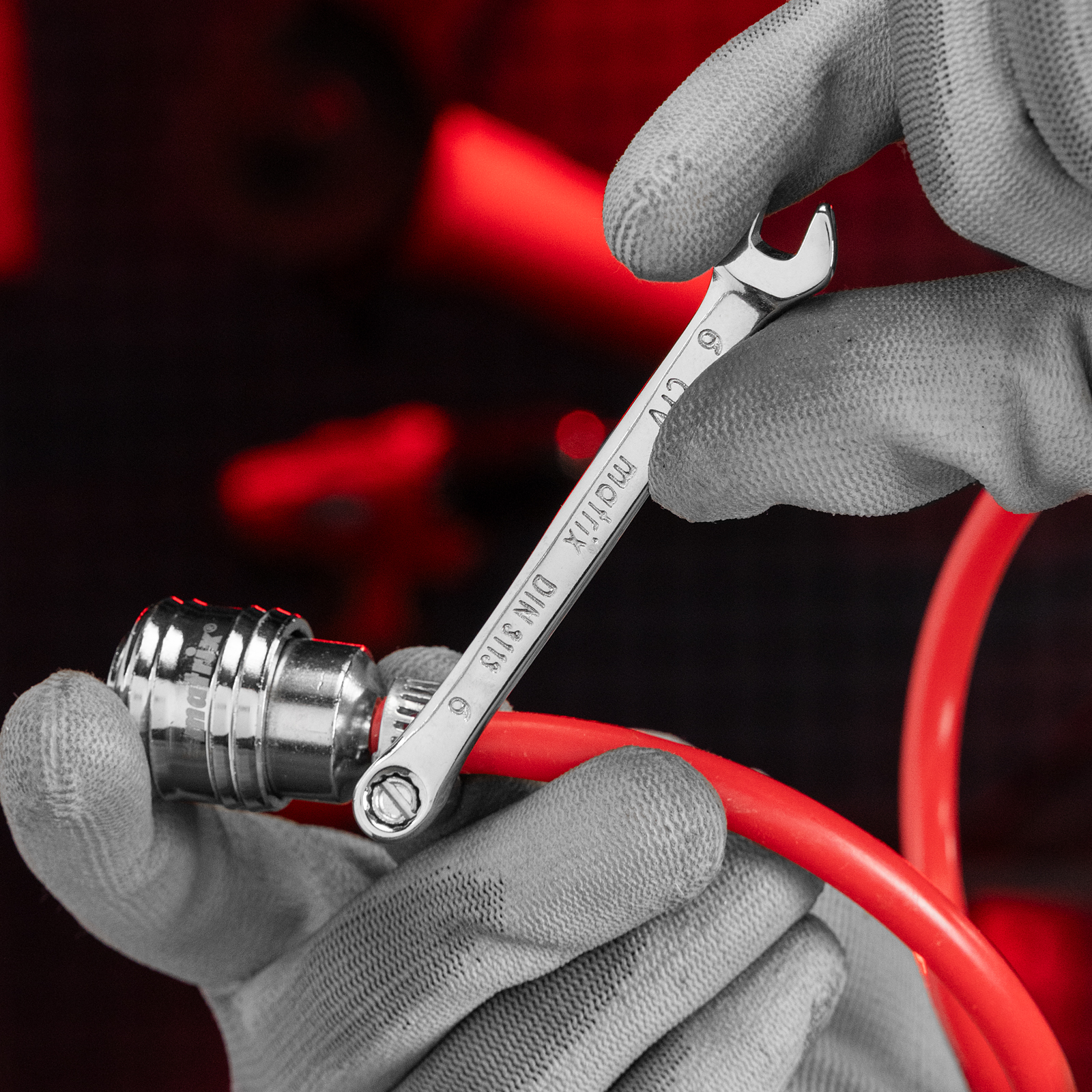 Ключ комбинированный, 6 мм, CrV, полированный хром Matrix