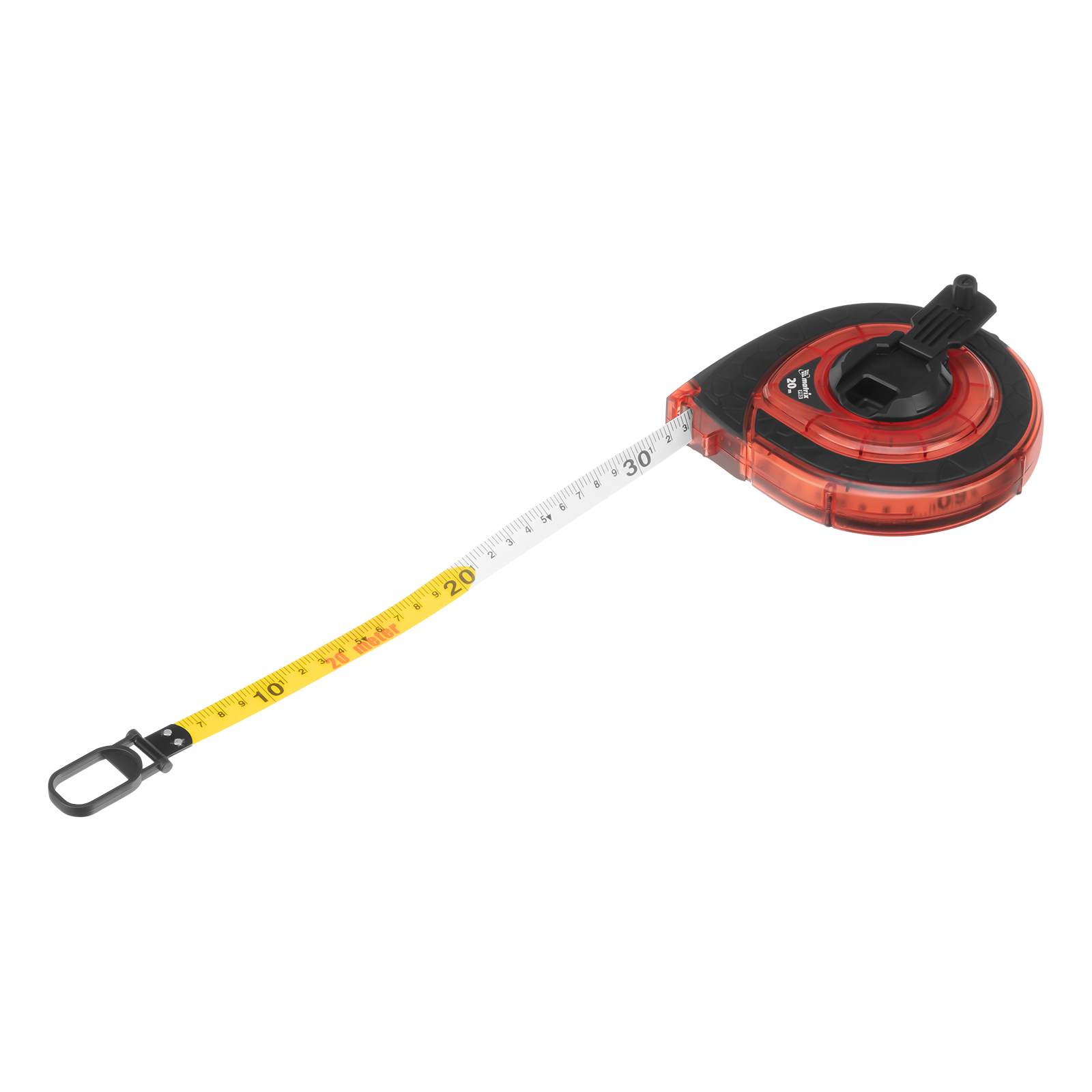 Рулетка геодезическая 20 м х 15 мм, закрытый корпус, фибергласовая лента, двусторонняя шкала, Pro Matrix
