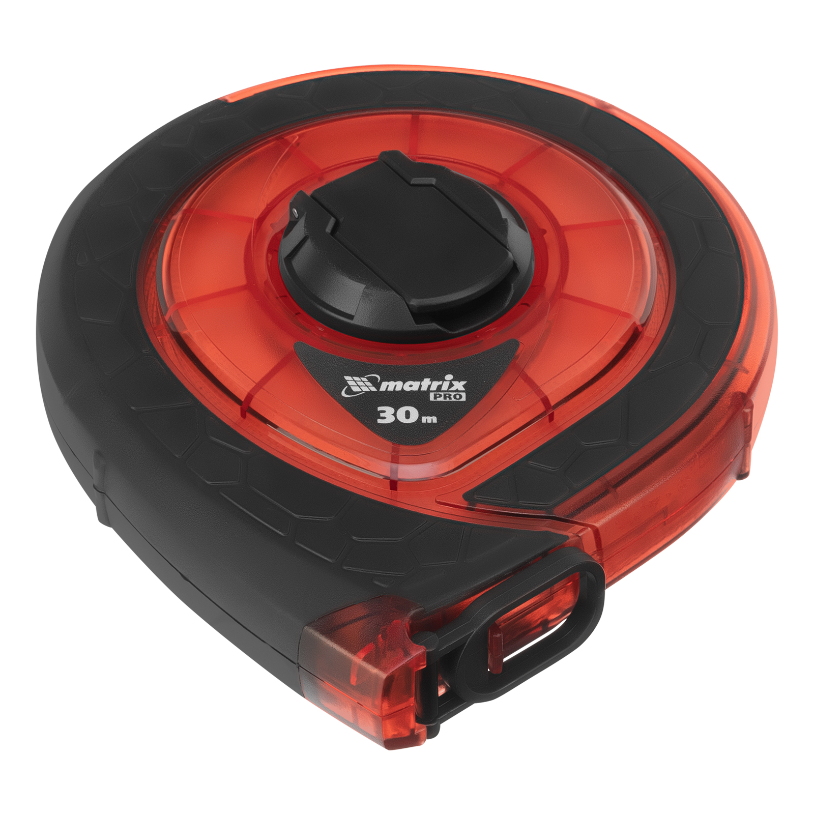 Рулетка геодезическая 30 м х 15 мм, закрытый корпус, фибергласовая лента, двусторонняя шкала, Pro Matrix