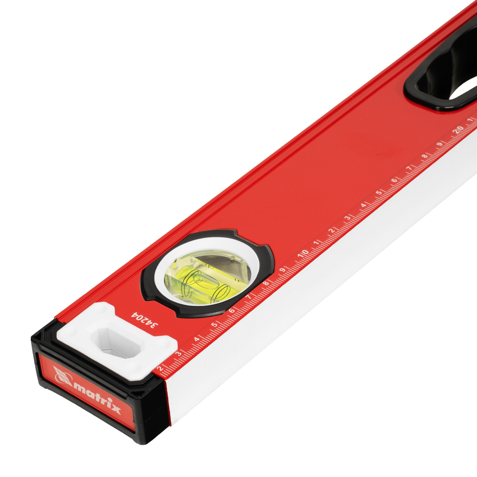 Уровень алюминиевый, фрезерованный, 3 глазка, рукоятки, 1200 мм Matrix