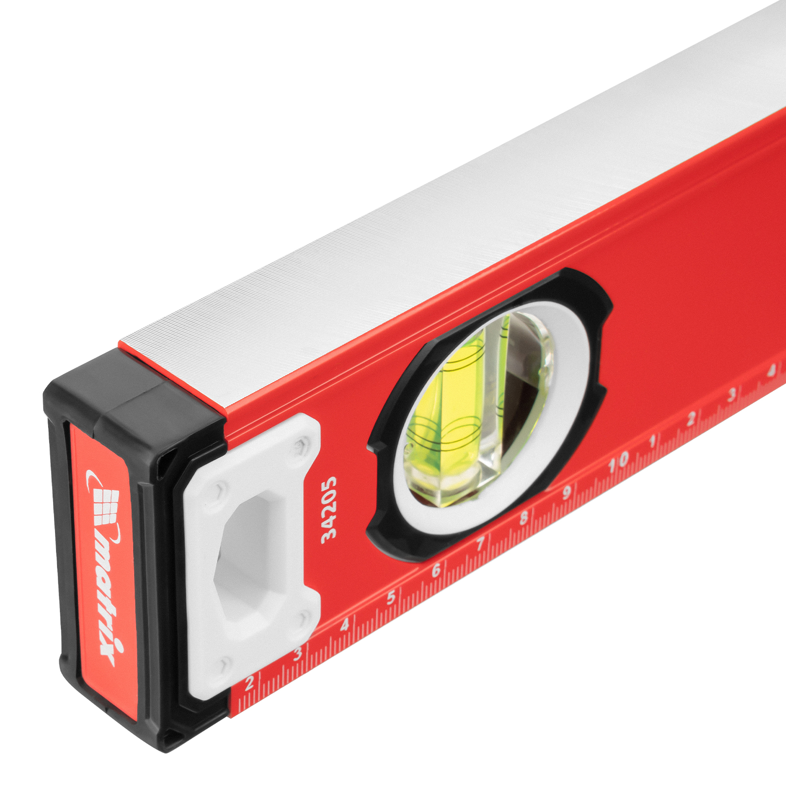 Уровень алюминиевый, фрезерованный, 3 глазка, рукоятки, 1500 мм Matrix