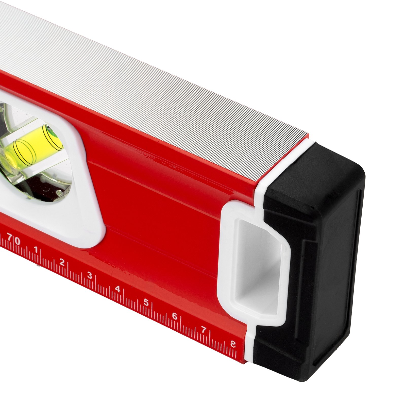 Уровень алюминиевый, магнит, фрезерованный, 3 глазка (1 зеркальный) двухкомпонентные рукоятки, 800 мм Matrix