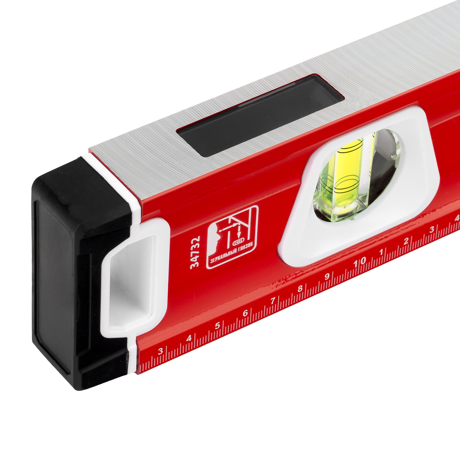 Уровень алюминиевый, магнит, фрезерованный, 3 глазка (1 зеркальный) двухкомпонентные рукоятки, 800 мм Matrix