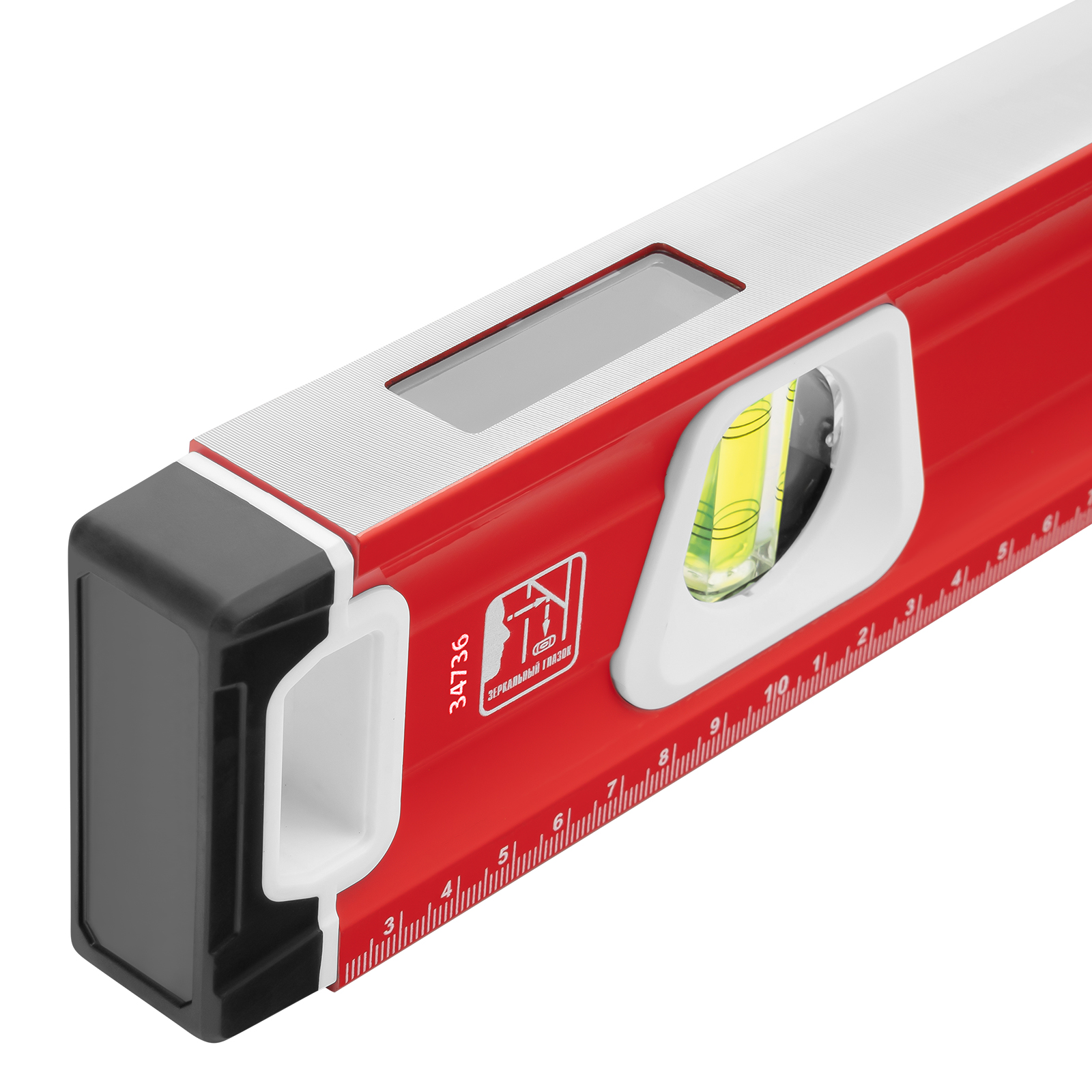 Уровень алюминиевый, магнит, фрезерованный, 3 глазка (1 зеркальный) двухкомпонентные рукоятки, 2000 мм Matrix