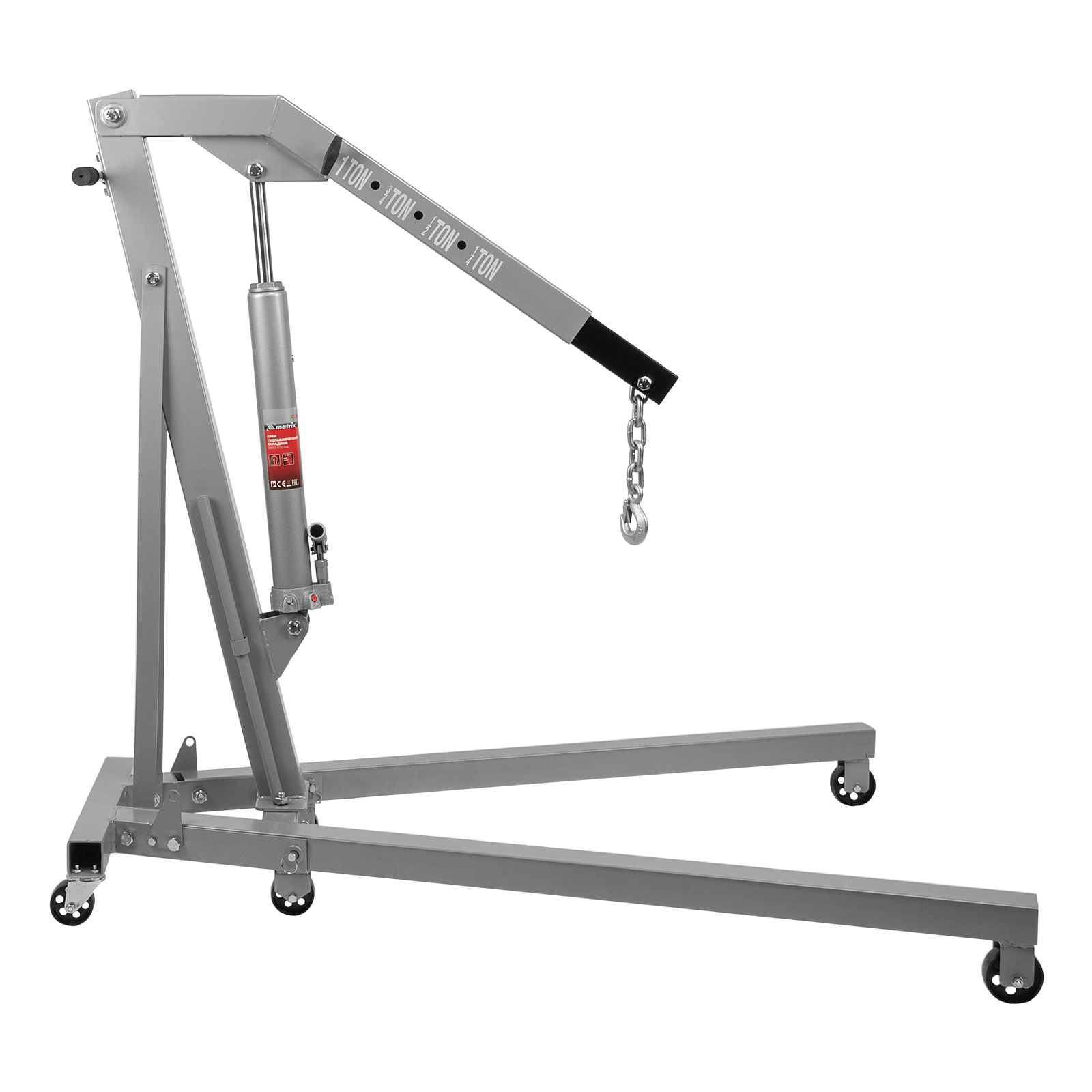 Кран гидравлический, 1 т, H подъема 25-2060 мм, складной (комплект из 2 частей) Matrix