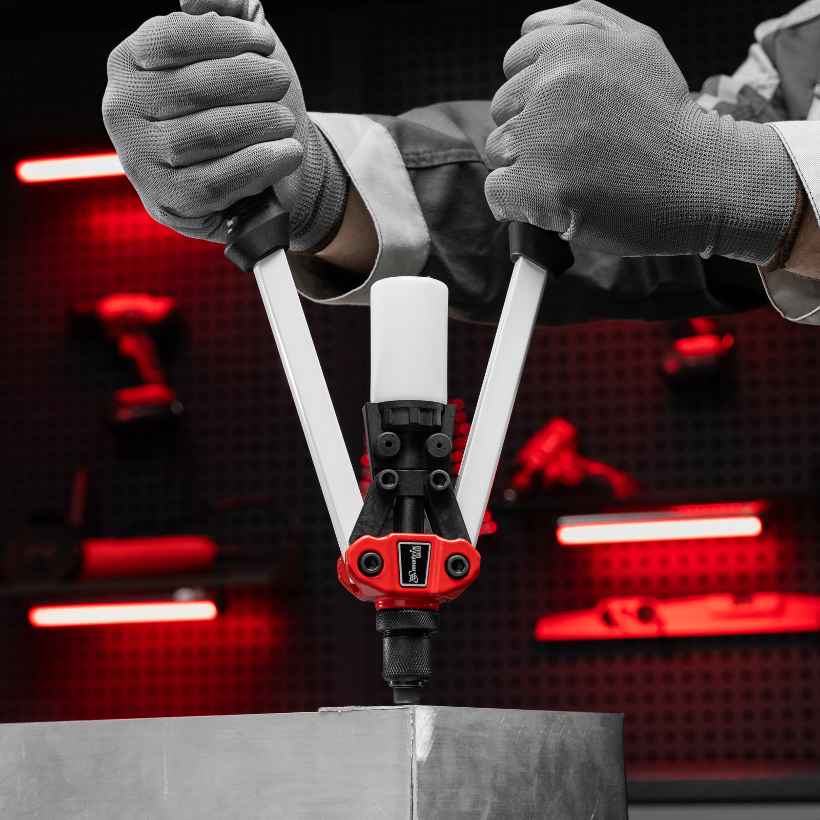 Заклепочник двуручный, 330 мм, заклепки 3.2-4.0-4.8 мм, Pro Matrix