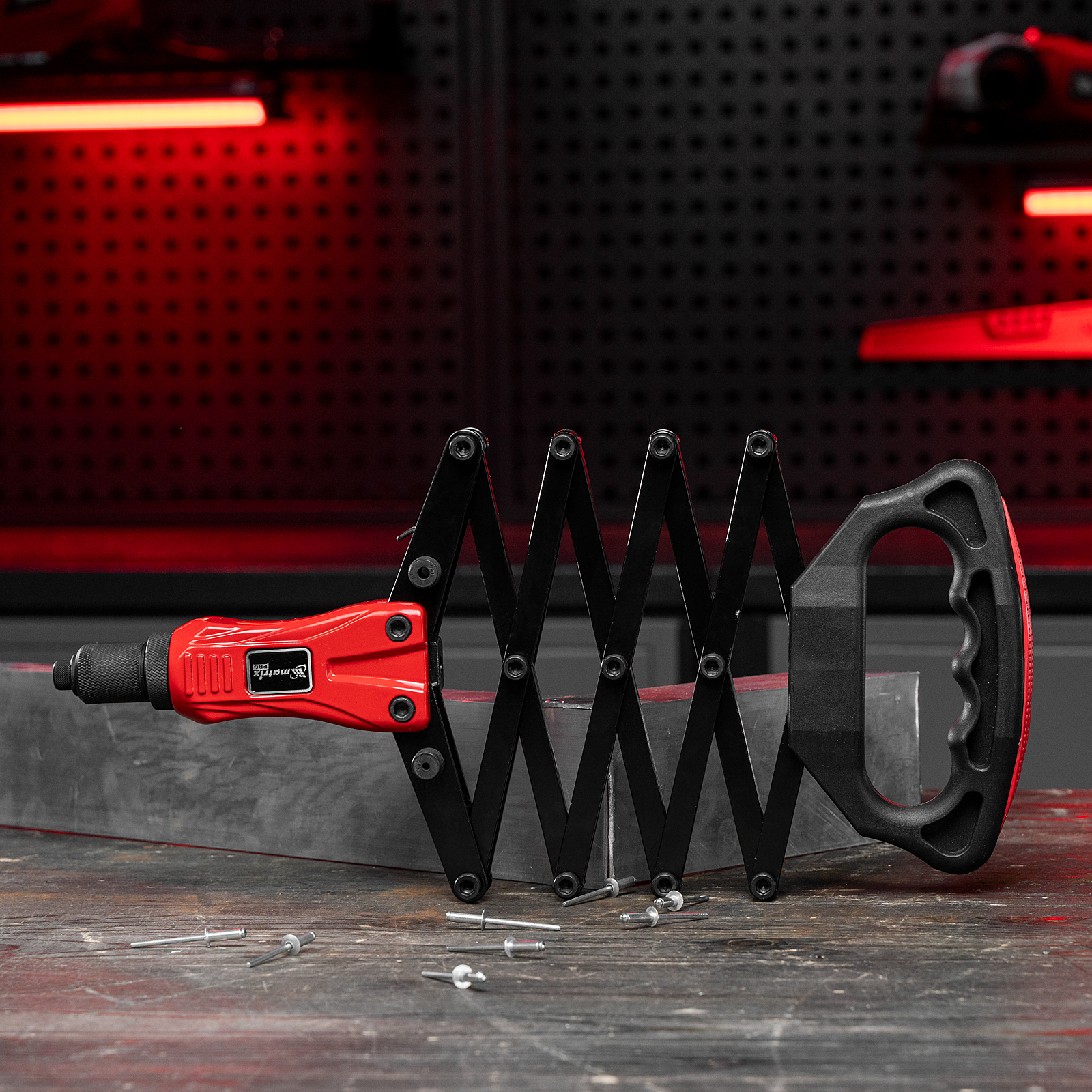 Заклепочник, "Гармошка", усиленный, заклепки 2.4-3.2-4.0-4.8-6,4 мм, Pro Matrix