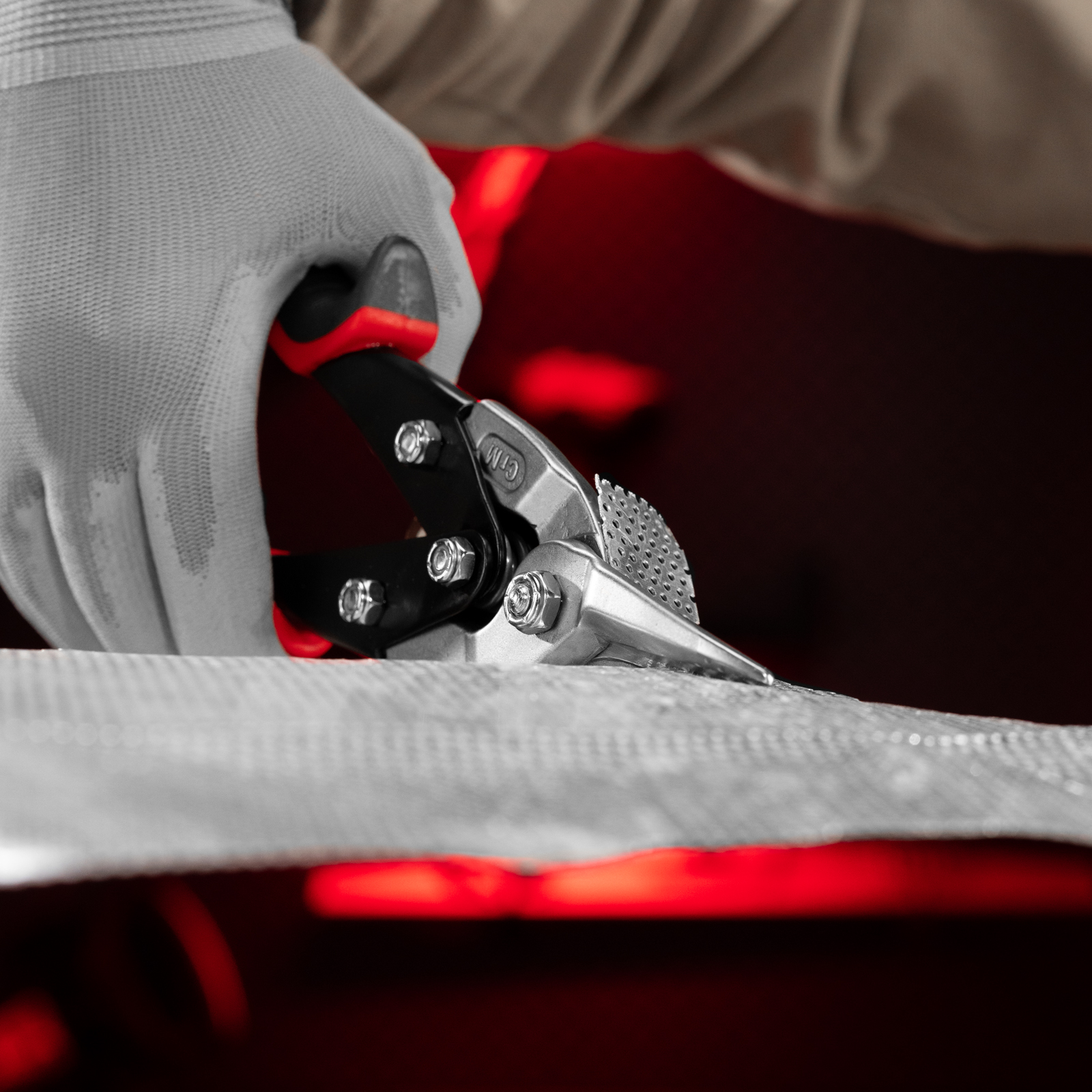 Ножницы по металлу, 250 мм, прямой рез, сталь CRMO, двухкомпонентные рукоятки, PRO Matrix