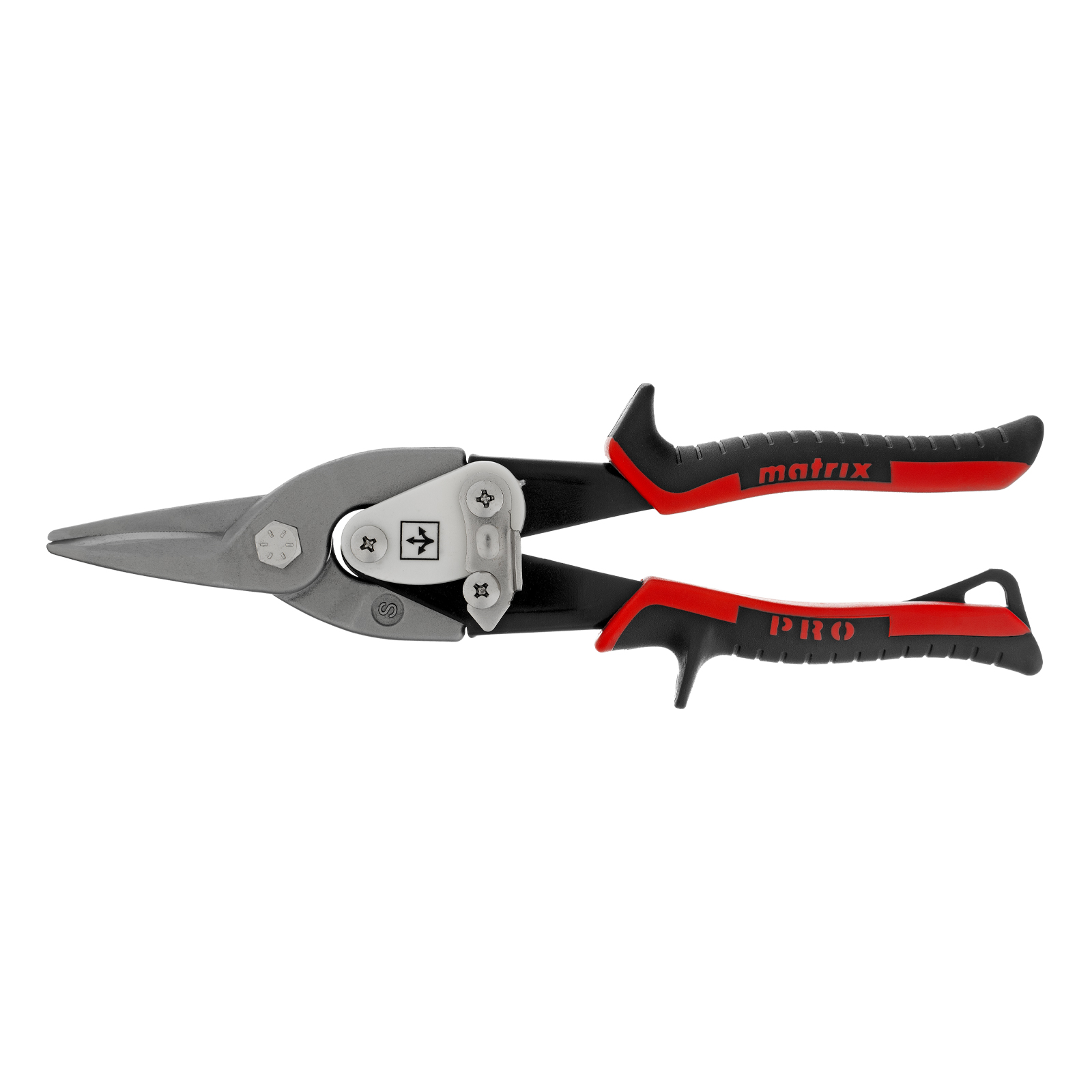 Ножницы по металлу, 250 мм, прямой рез, сталь CRMO, двухкомпонентные рукоятки, PRO Matrix