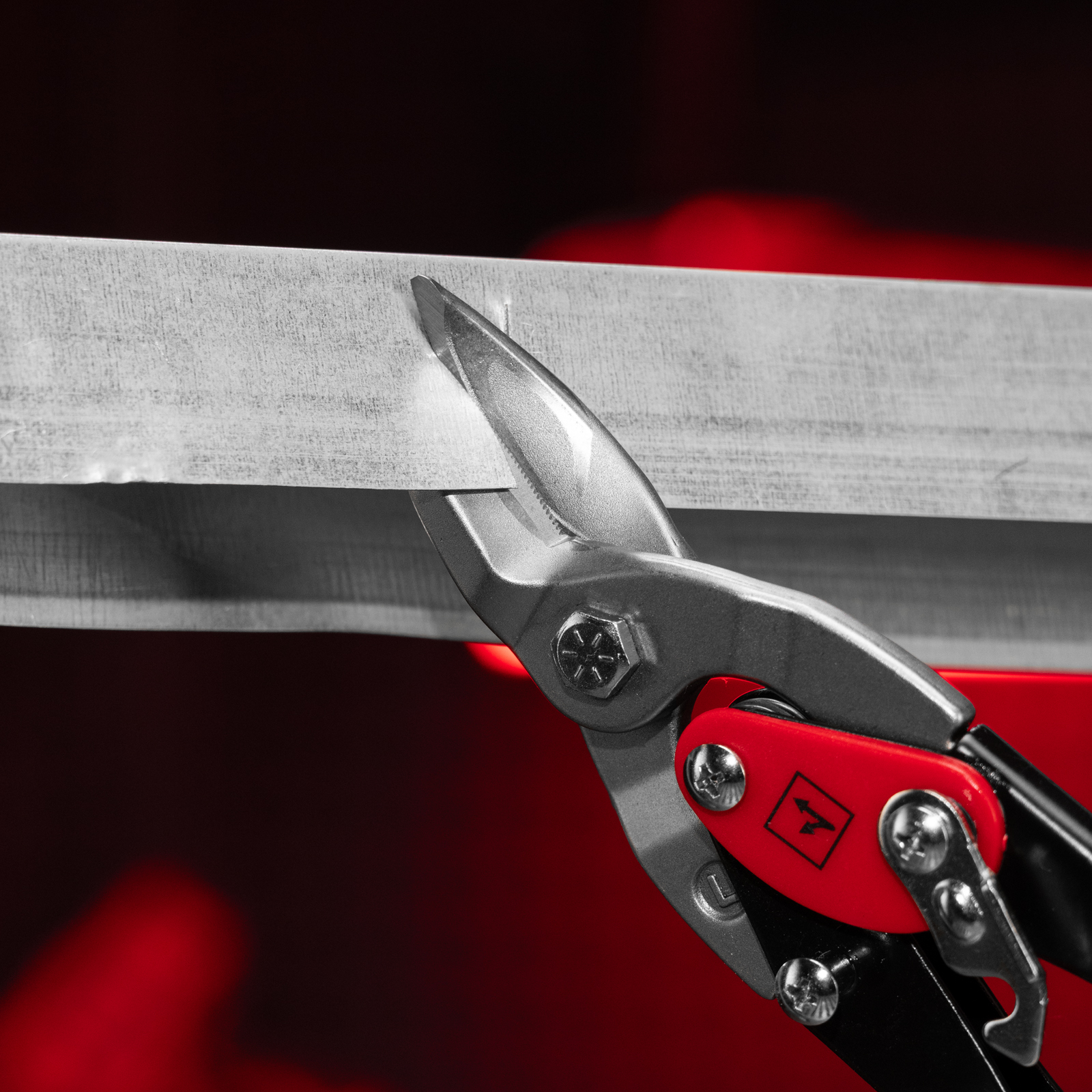 Ножницы по металлу, 250 мм, левый рез, сталь CRMO, двухкомпонентные рукоятки, PRO Matrix