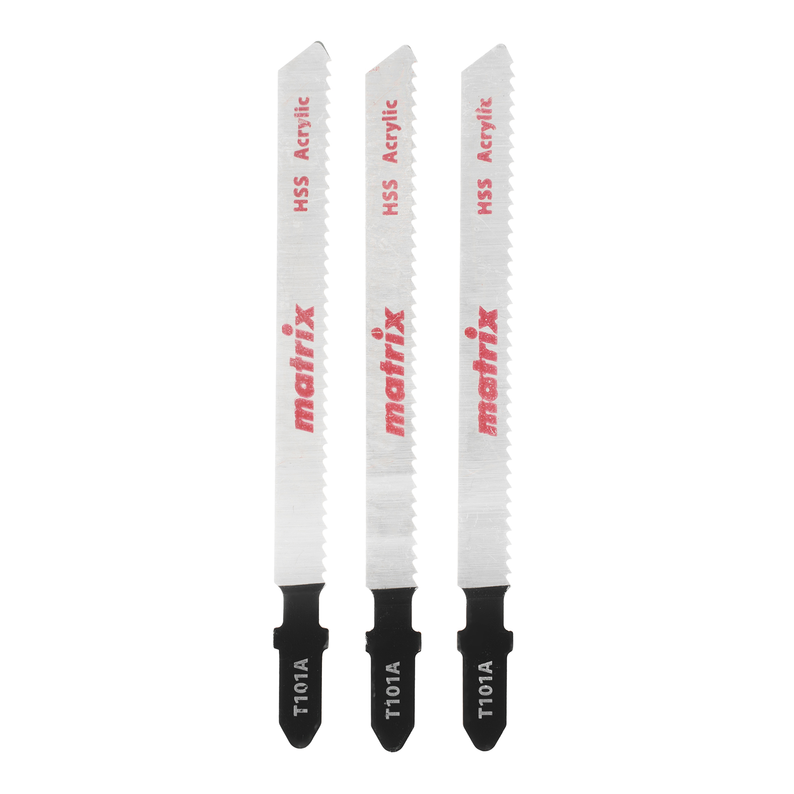 Полотна для электролобзика по пластику, 3 шт, T101A, 72 x 2 мм, HSS Matrix