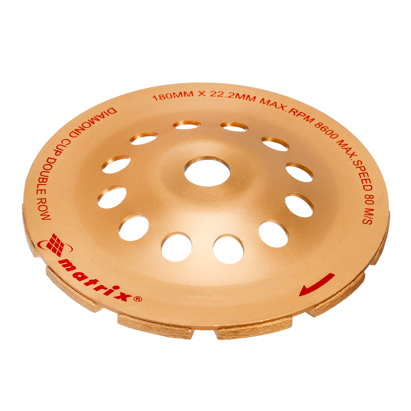 Чашка алмазная зачистная, 180 мм, двухрядная Matrix