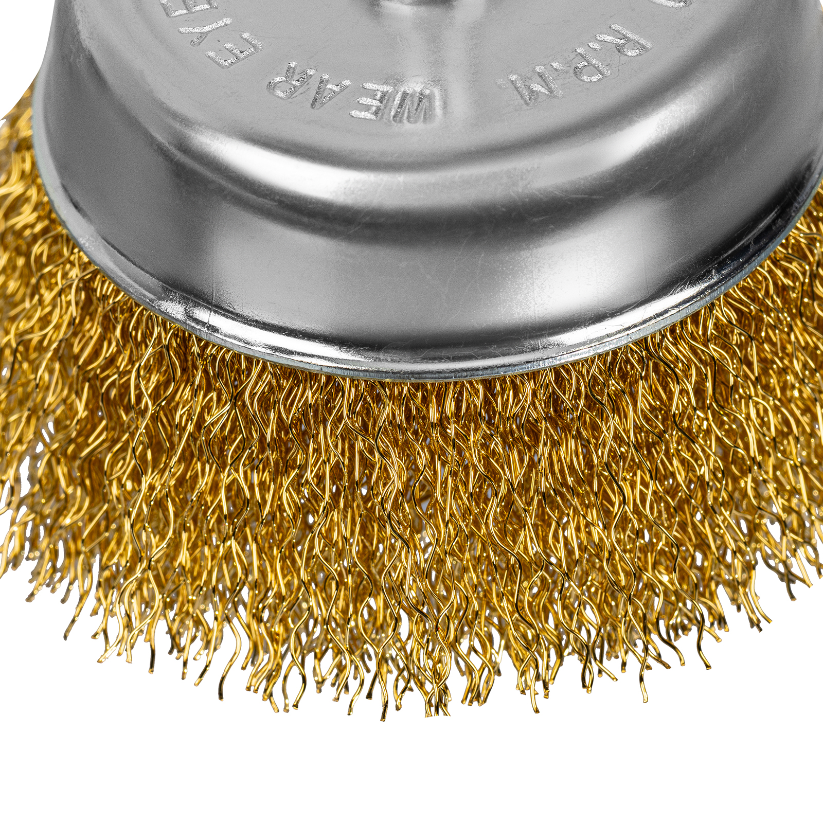 Щетка для дрели, 75 мм, "чашка" со шпилькой, латунированная витая проволока Matrix