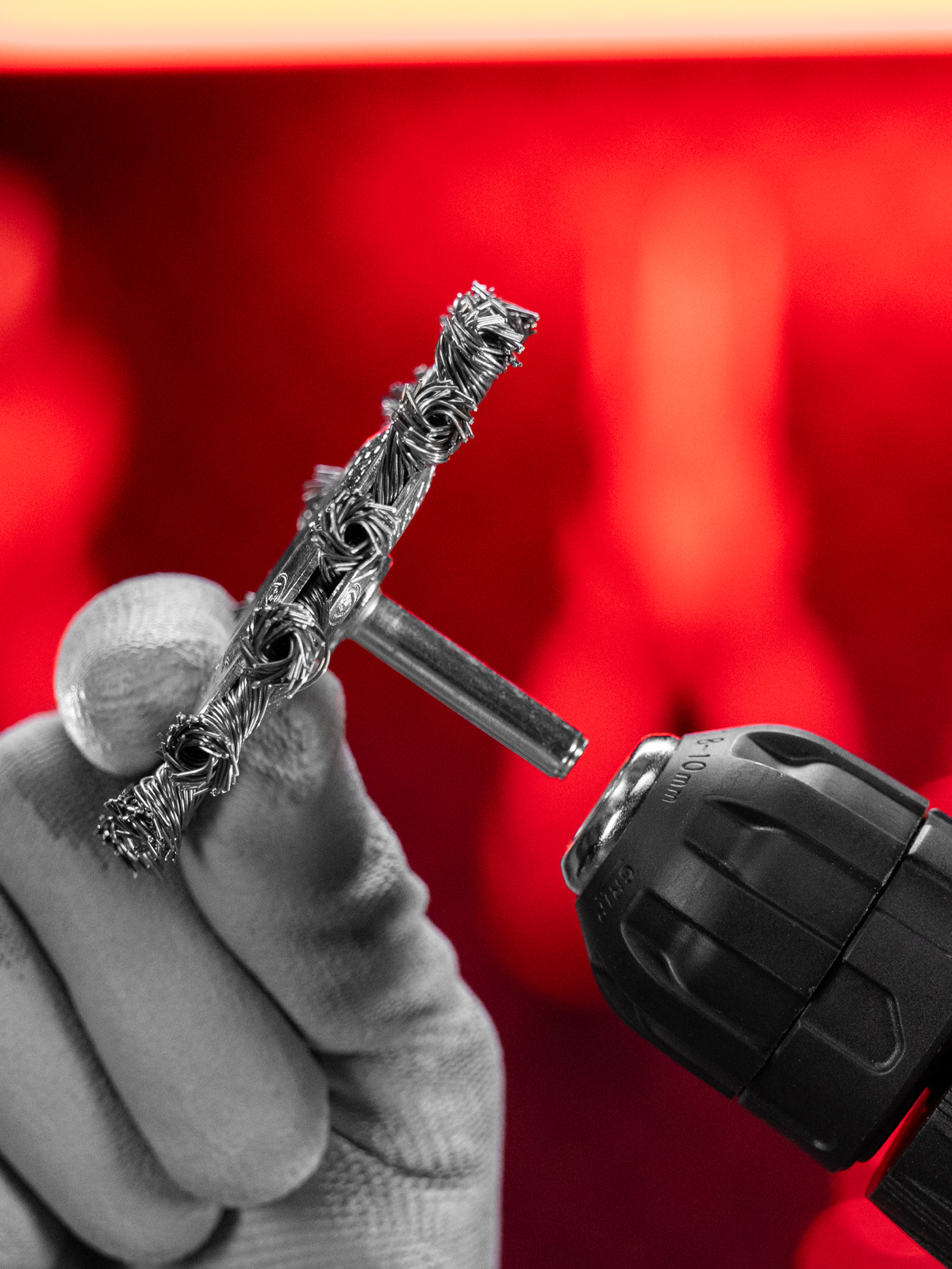 Щетка для дрели, 75 мм, плоская со шпилькой, крученая металлическая проволока Matrix