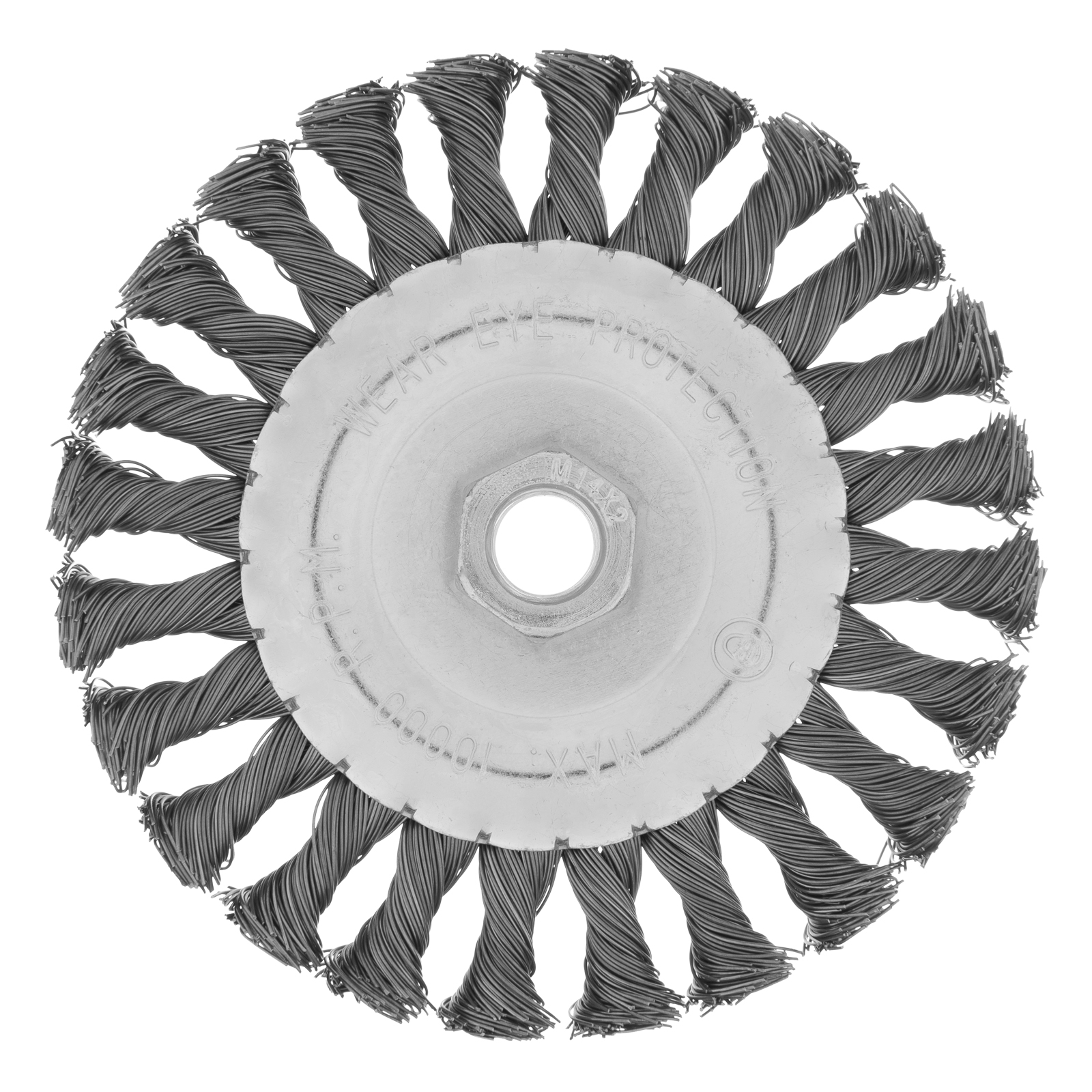 Щетка для УШМ 125 мм, М14, плоская, крученая проволока 0.5 мм Matrix