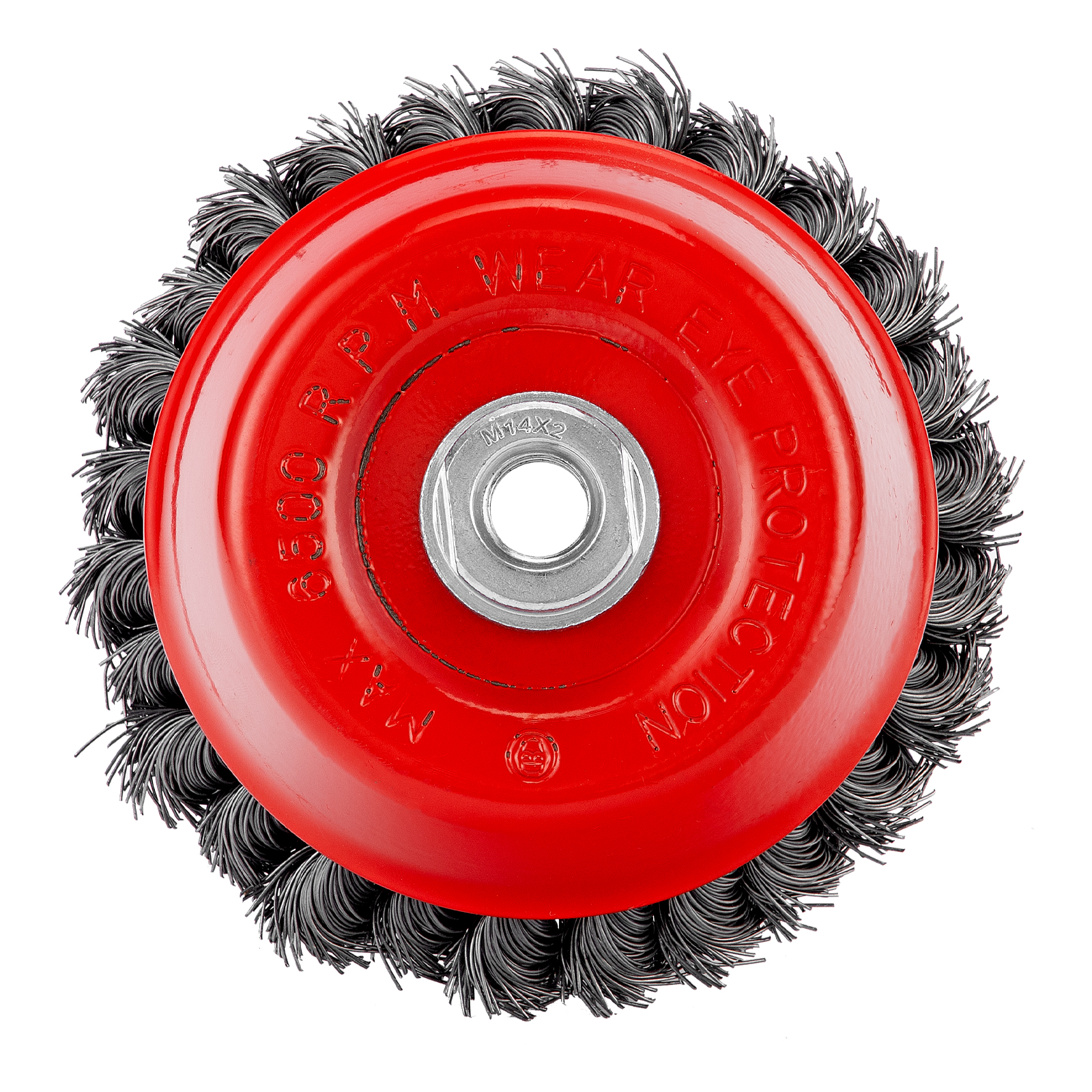 Щетка для УШМ, 125 мм, М14, "чашка", двухрядная, крученая проволока 0.5 мм Matrix