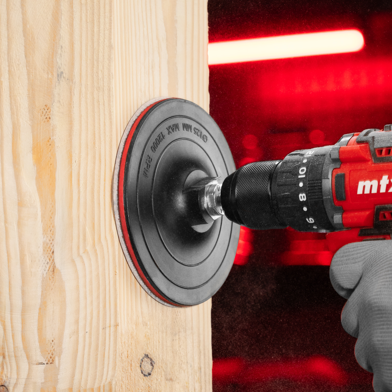 Насадка для дрели и УШМ с липучкой, 125 мм, твердая Matrix