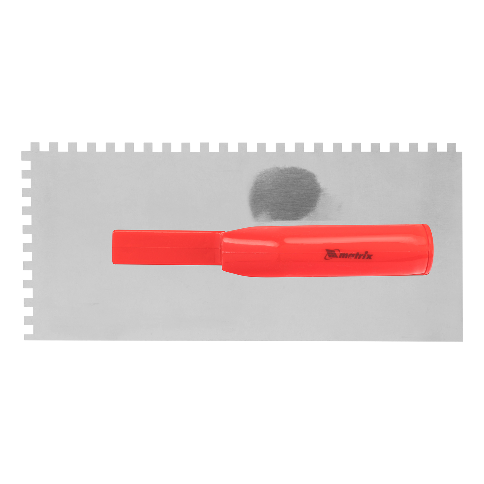 Гладилка стальная, 280 х 130 мм, зеркальная полировка, пластмассовая ручка, зуб 6 х 6 мм Matrix