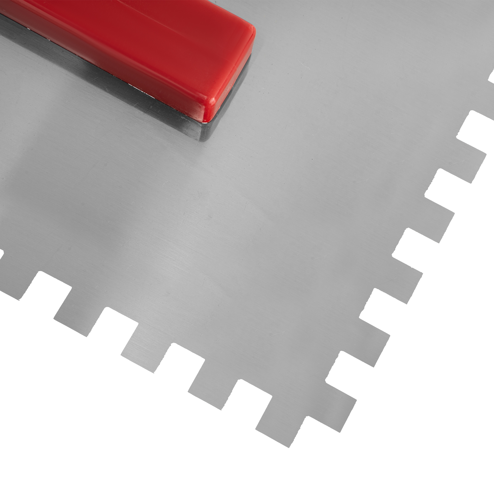 Гладилка стальная, 280 x 130 мм, зеркальная полировка, пластмастмассовая ручка, зуб 8 x 8 мм Matrix