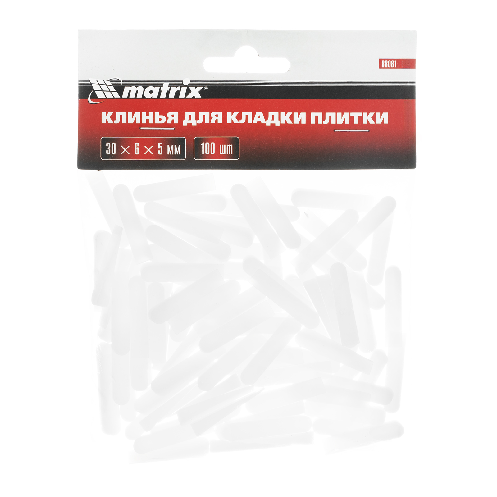 Клинья, 30 х 6 х 5мм, для кладки плитки, 100 шт Matrix