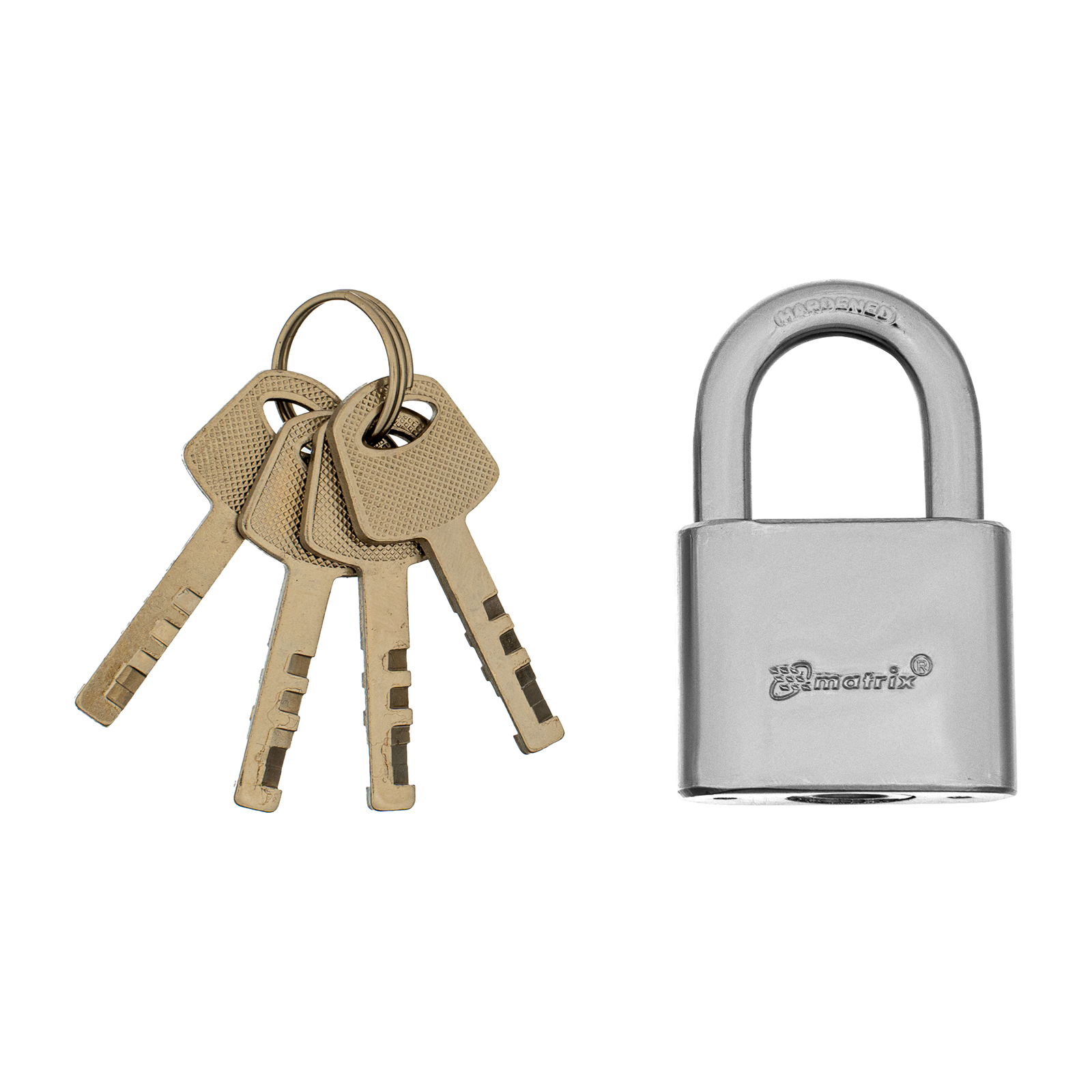 Замок навесной, хромированное покрытие 40 мм Matrix