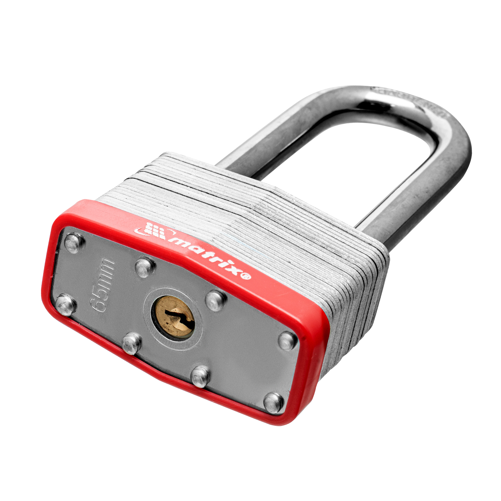 Замок навесной, 65 мм, удлиненная дужка Matrix