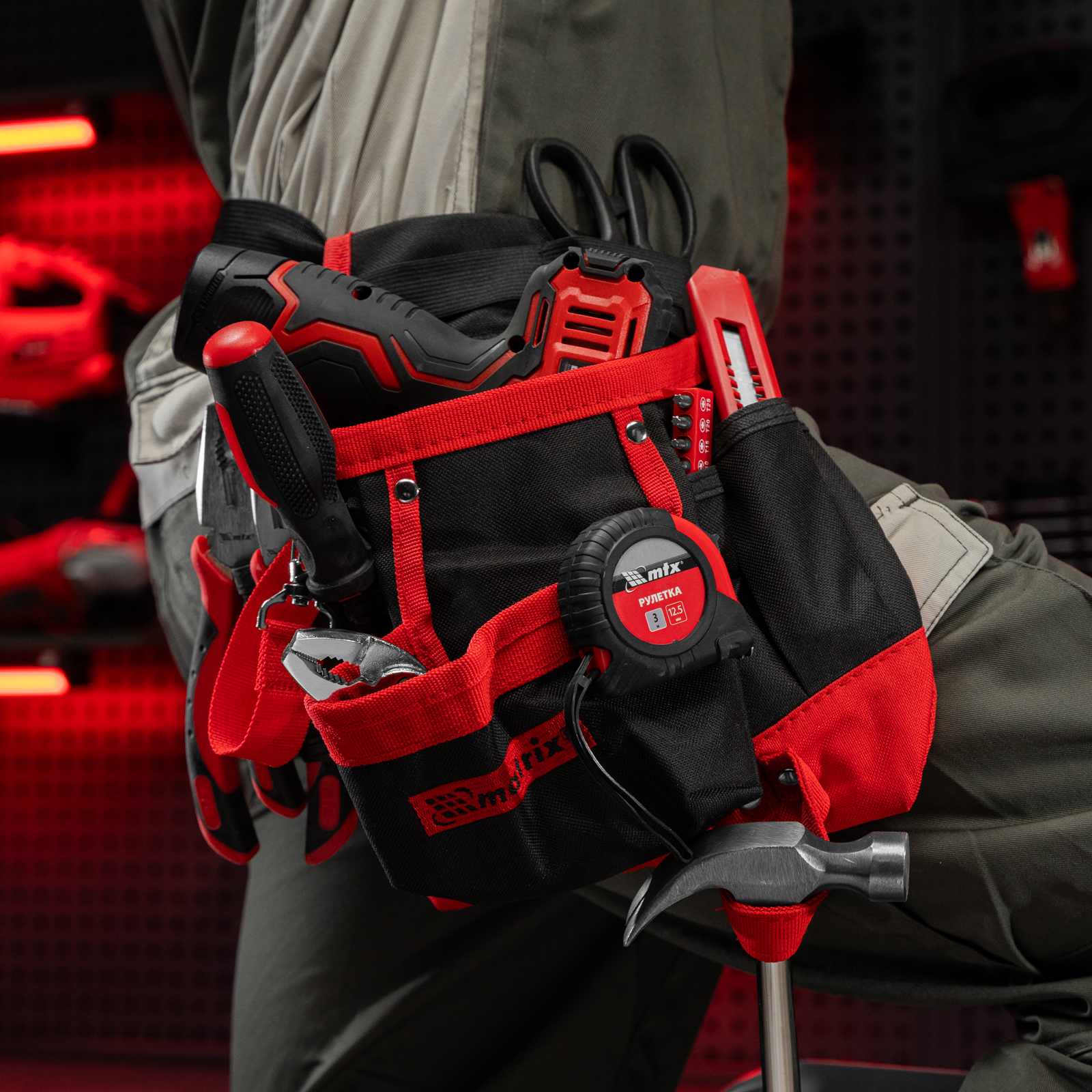 Сумка-пояс одинарная, 7 карманов Matrix