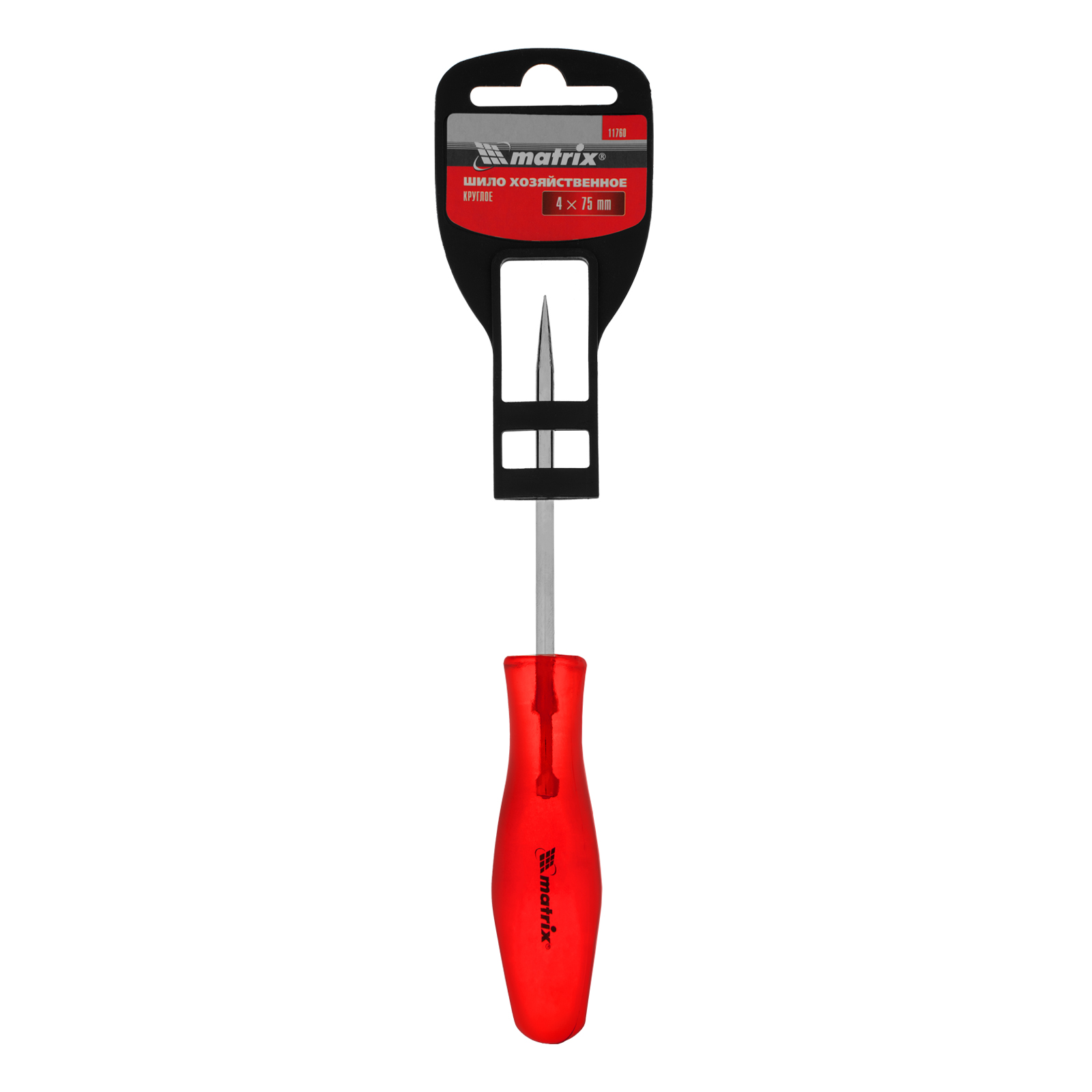 Шило хозяйственное, круглое 4x75 мм Matrix