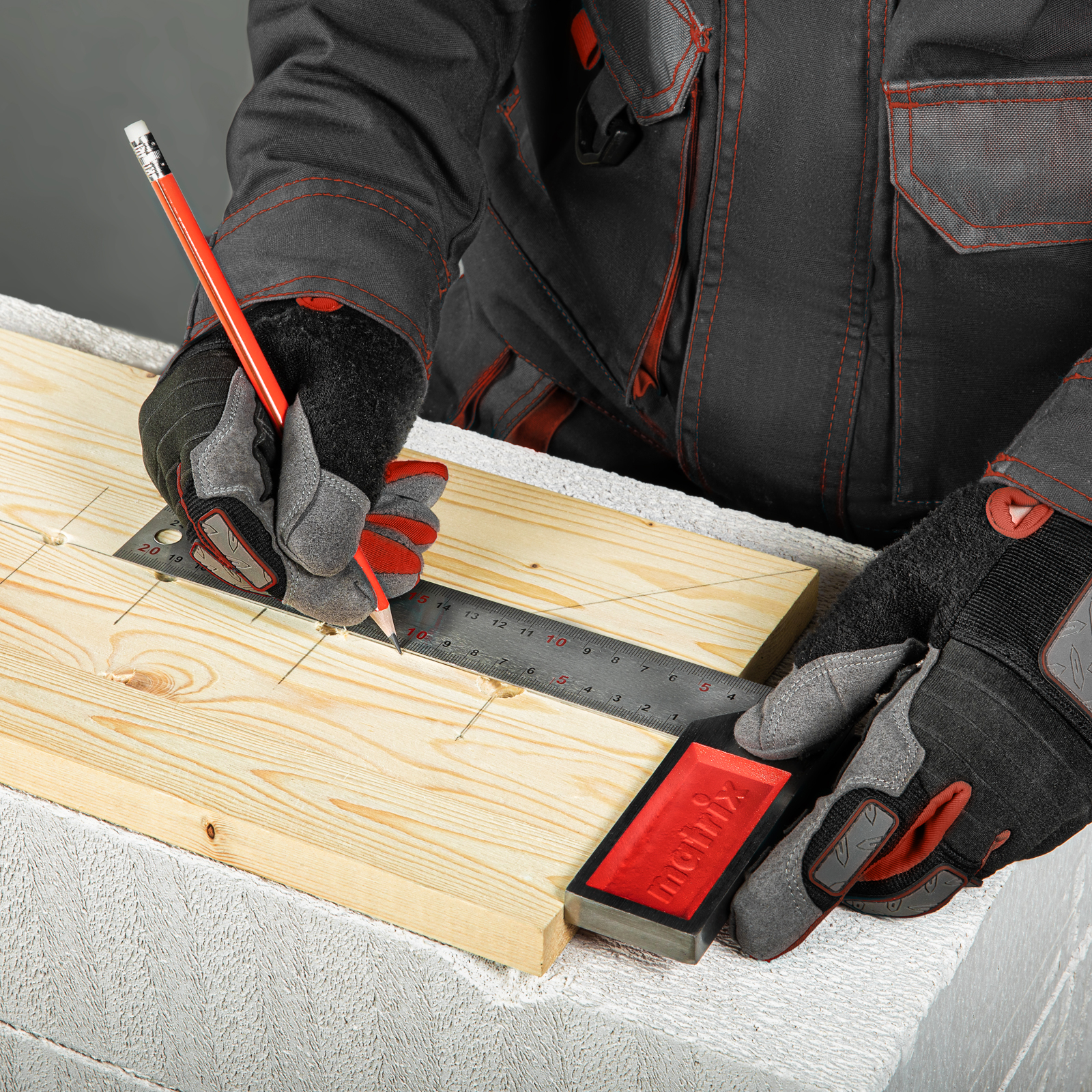 Угольник стальной, 250 мм, градуировка Matrix