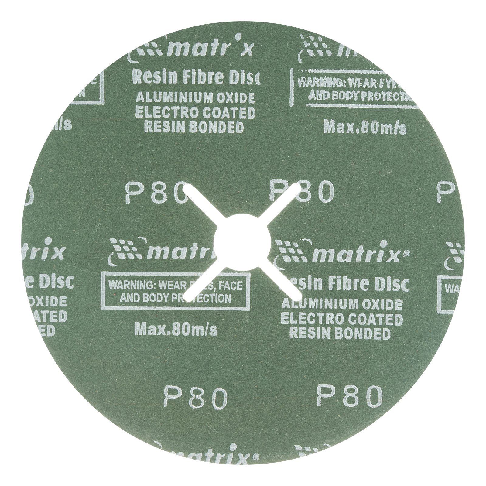 Круги фибровые 5 шт, Р 80, 180 х 22 mm Matrix