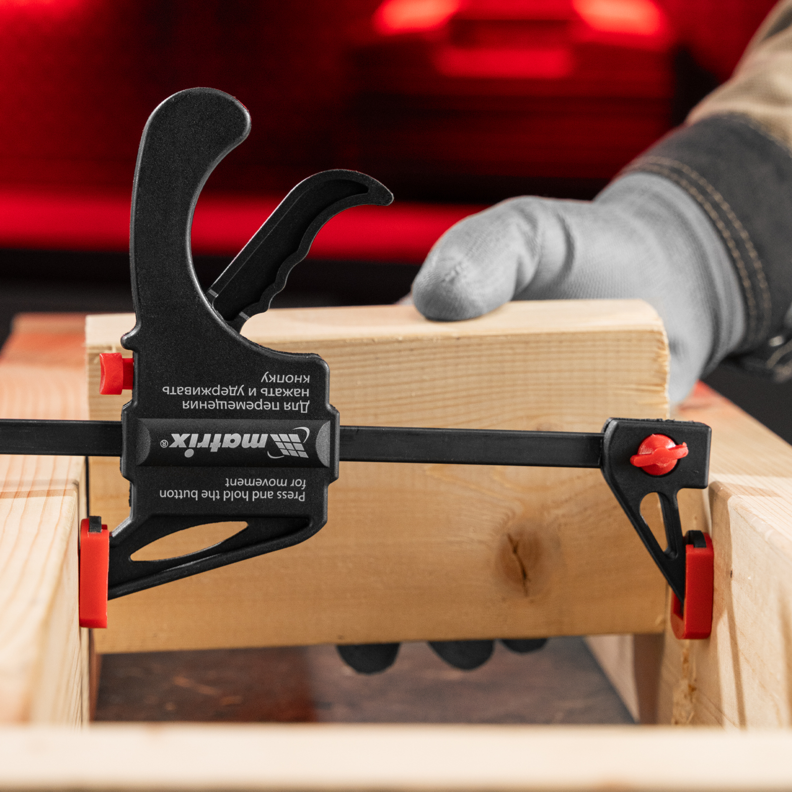 Струбцина универсальная, быстрозажимная, F-образная, 450 х 565 х 45 мм, пластиковый корпус Matrix