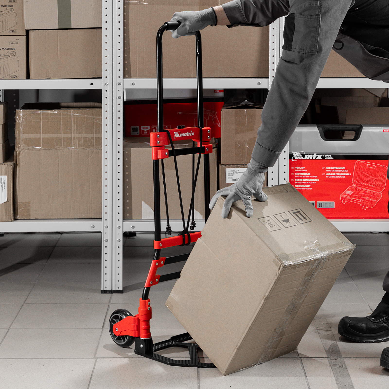 Тележка хозяйственная, складная, 2 колесная, грузоподъемность 80 кг Matrix