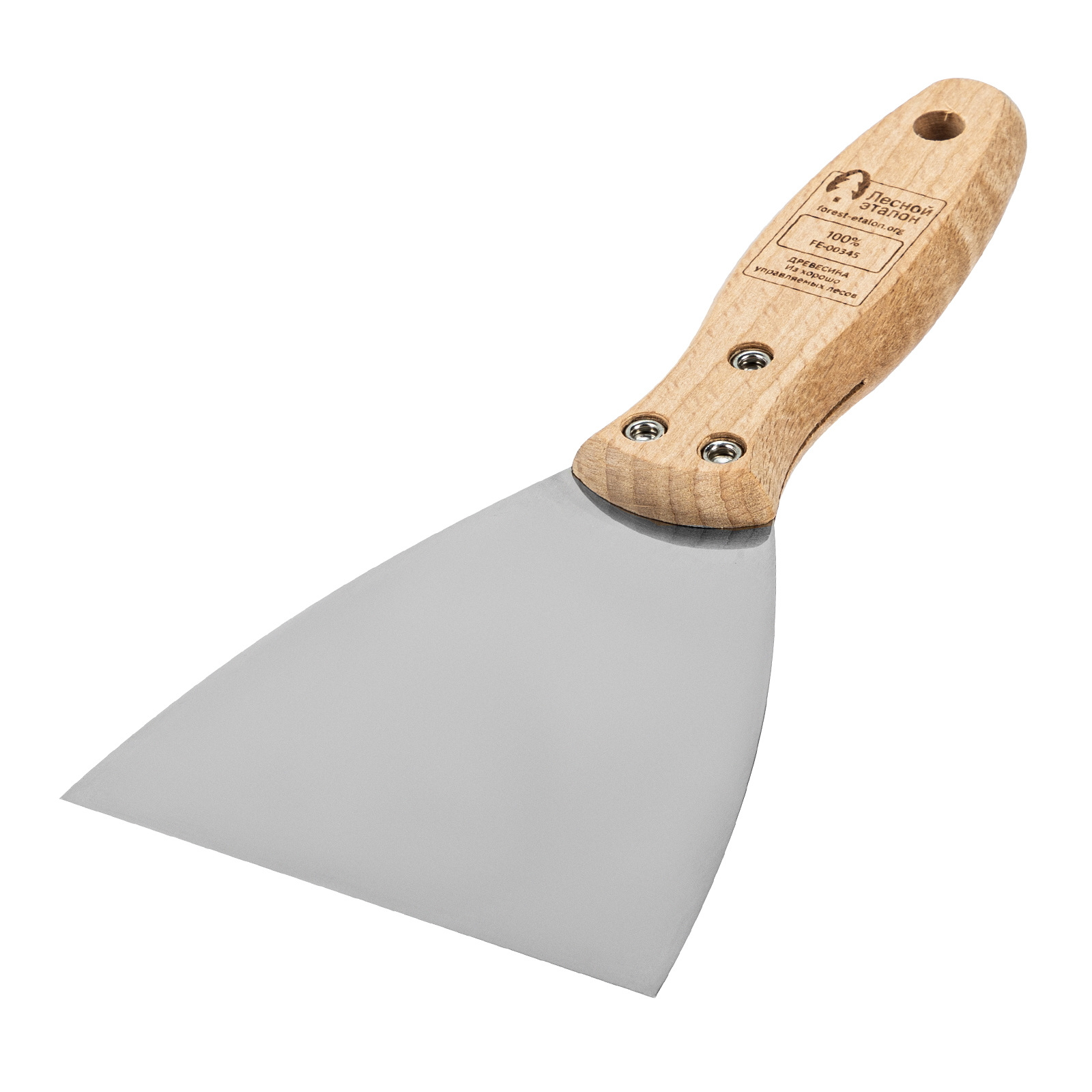Шпательная лопатка из нержавеющей стали, 100 мм, буковая рукоятка, EFP Matrix