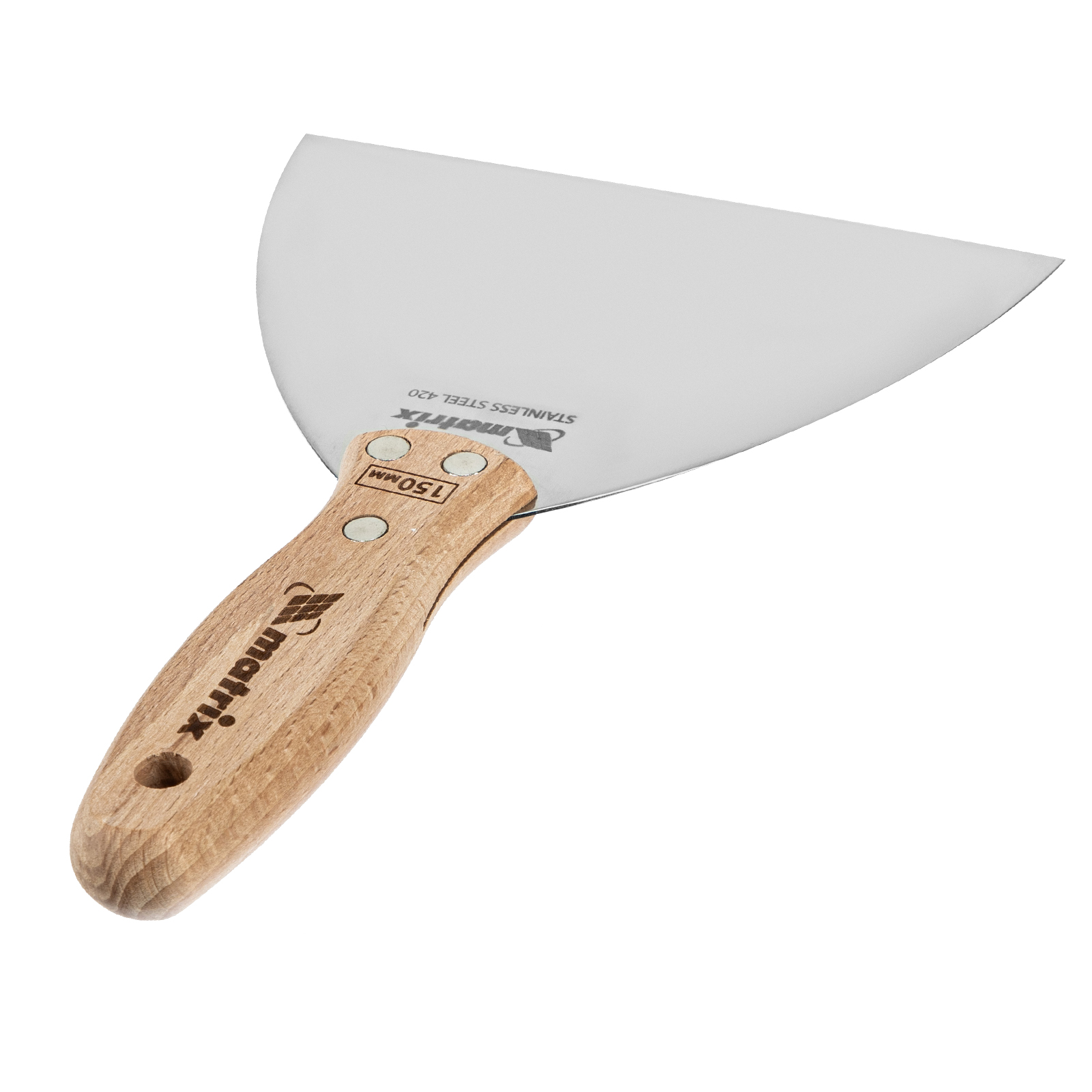 Шпательная лопатка из нержавеющей стали, 150 мм, буковая рукоятка, EFP Matrix