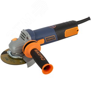 Шлифмашина угловая 950 Вт, 11000об/мин, быстрозажимной кожух 125мм, антивибрационная ручка, дополнительные щетки, 2.1 кг, кор.