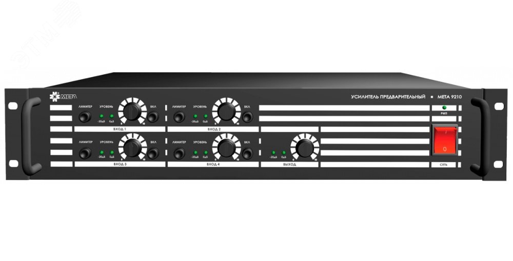 Усилитель предварительный 4 микр/лин входа с корректорами НЧ, СЧ, ВЧ, и компрессором, 1 лин. вход