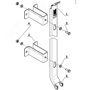 Кронштейн настенный для гигиенических стальных панельных радиаторов 20/30 типов в сборе со скобами