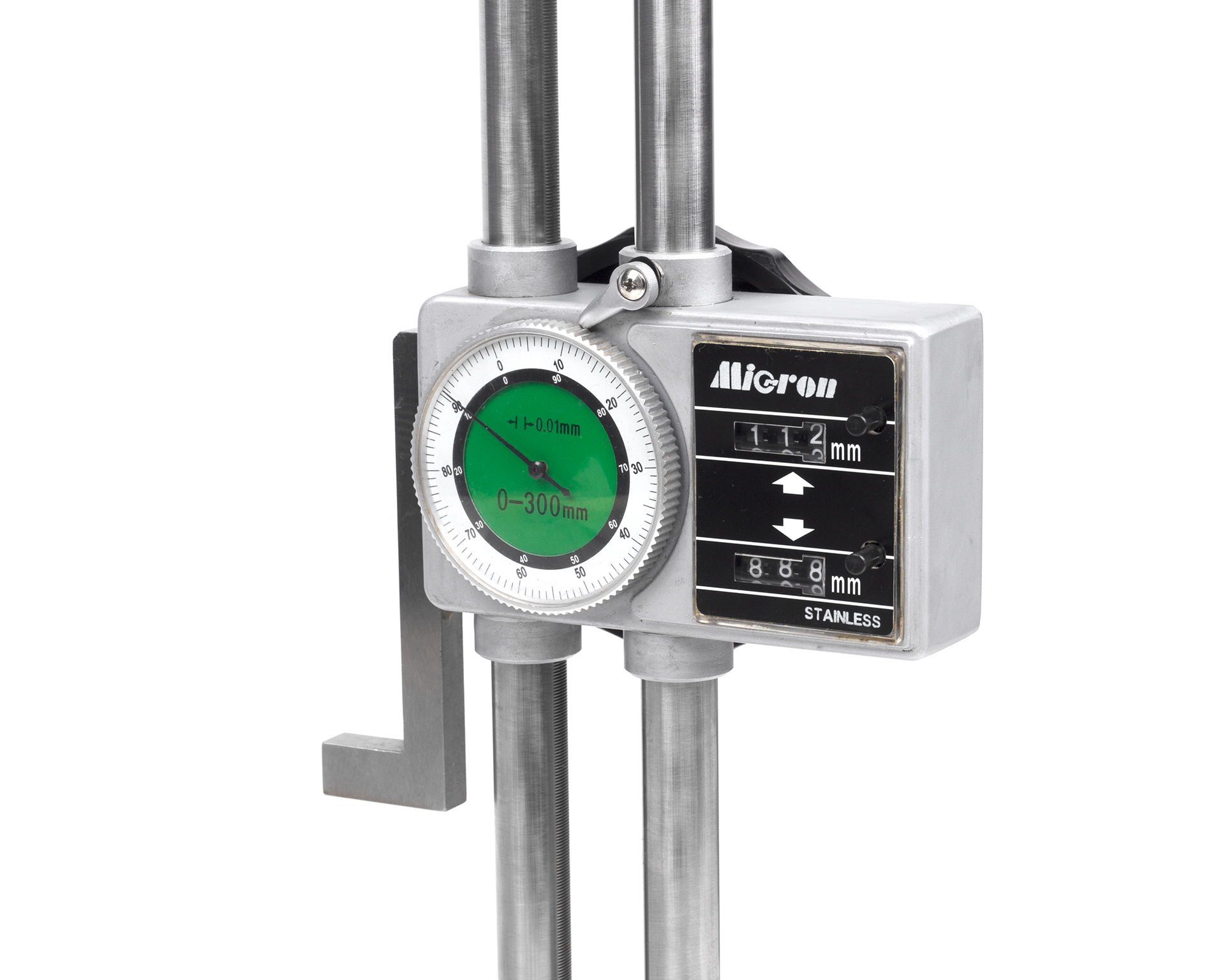 Штангенрейсмас ШРК- 300 0,01 с круг.шкалой дв.стойка Микрон