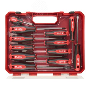 Набор отверток магнитных с трехгранной рукояткой в пластиковом кейсе (12шт)