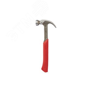 Молоток стальной с закругленным гвоздодером 450 грамм