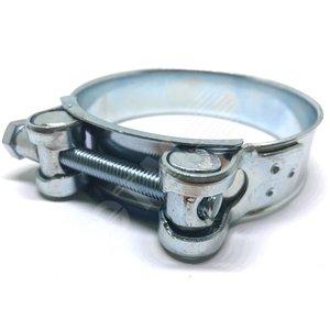 Хомут ленточный с болтом 48-51 W1 оцинкованная сталь 2.1 48-51/20 ГОСТ 28191-89