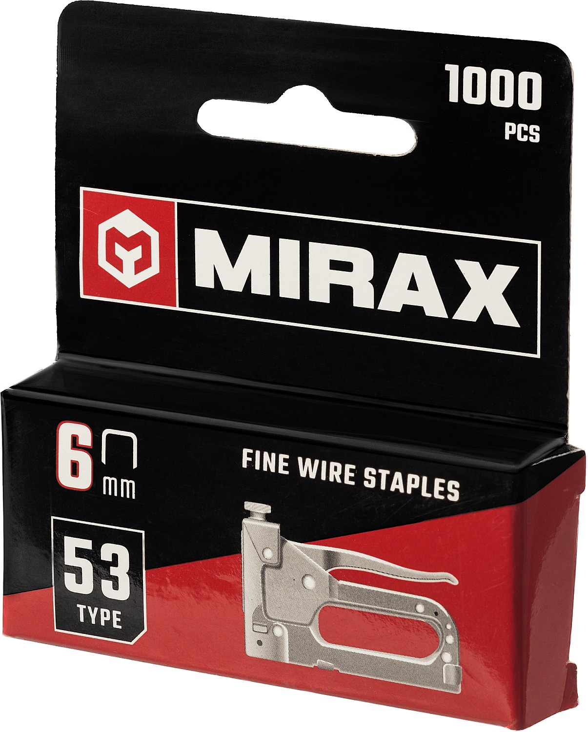 MIRAX тип 53 (A/10/JT21) 6 мм, 1000 шт, калибр 23GA, скобы для степлера (3153-06)